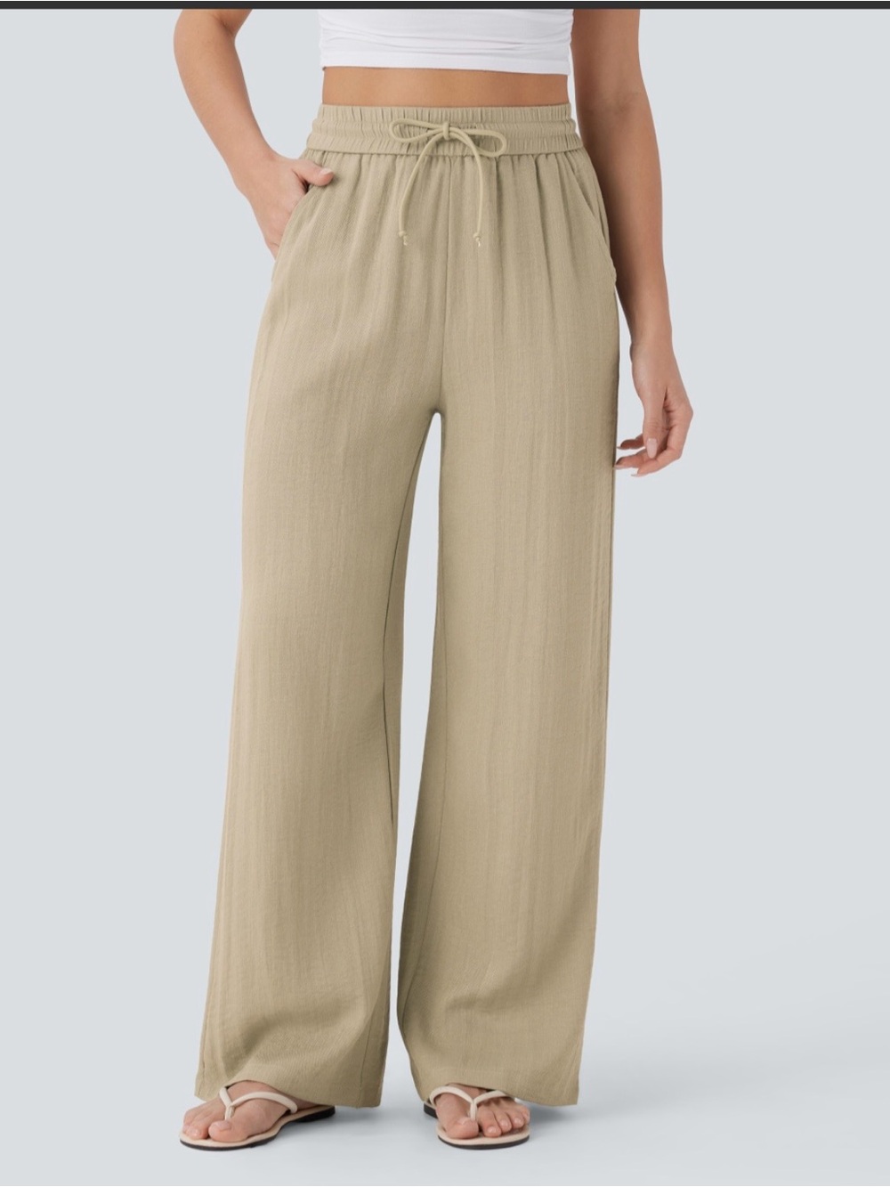 HALARA Relaxed Wide-Leg Drawstring Pants XS regular